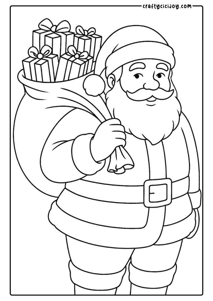 Santa Coloring Pages (Free Printable PDFs)