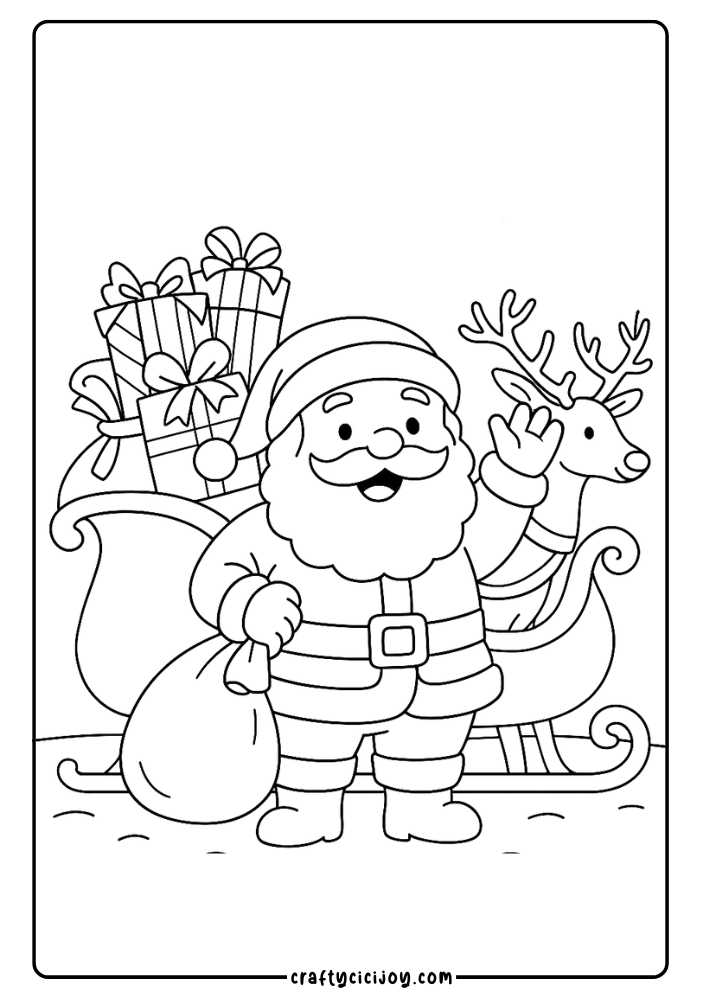 Santa Coloring Pages (Free Printable PDFs)