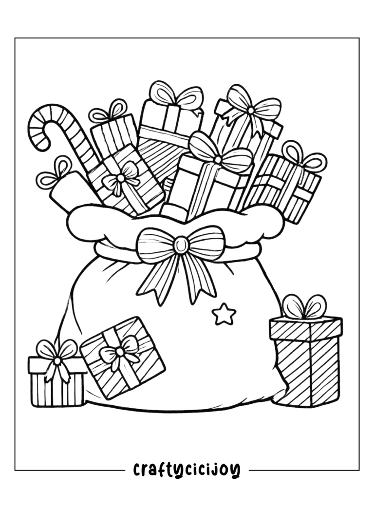Xmas Presents Coloring Page