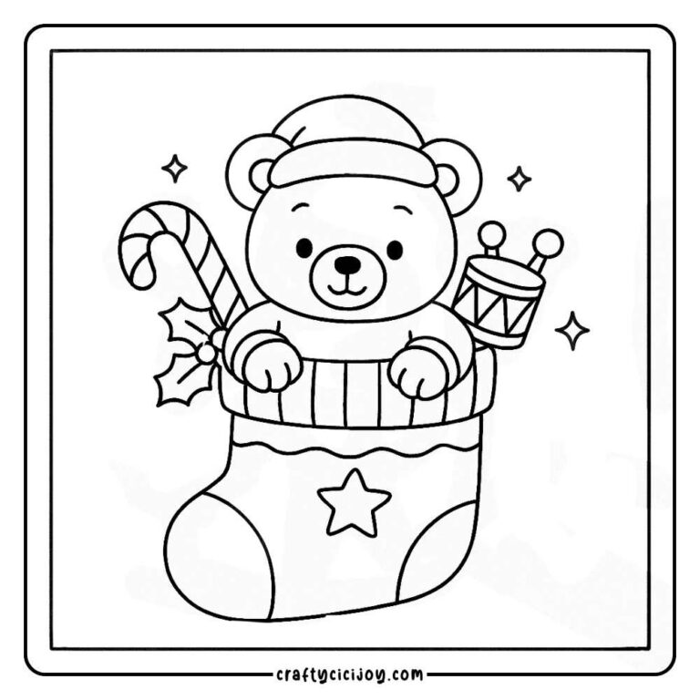 Cute Christmas Coloring Pages (Free Printable PDFs)