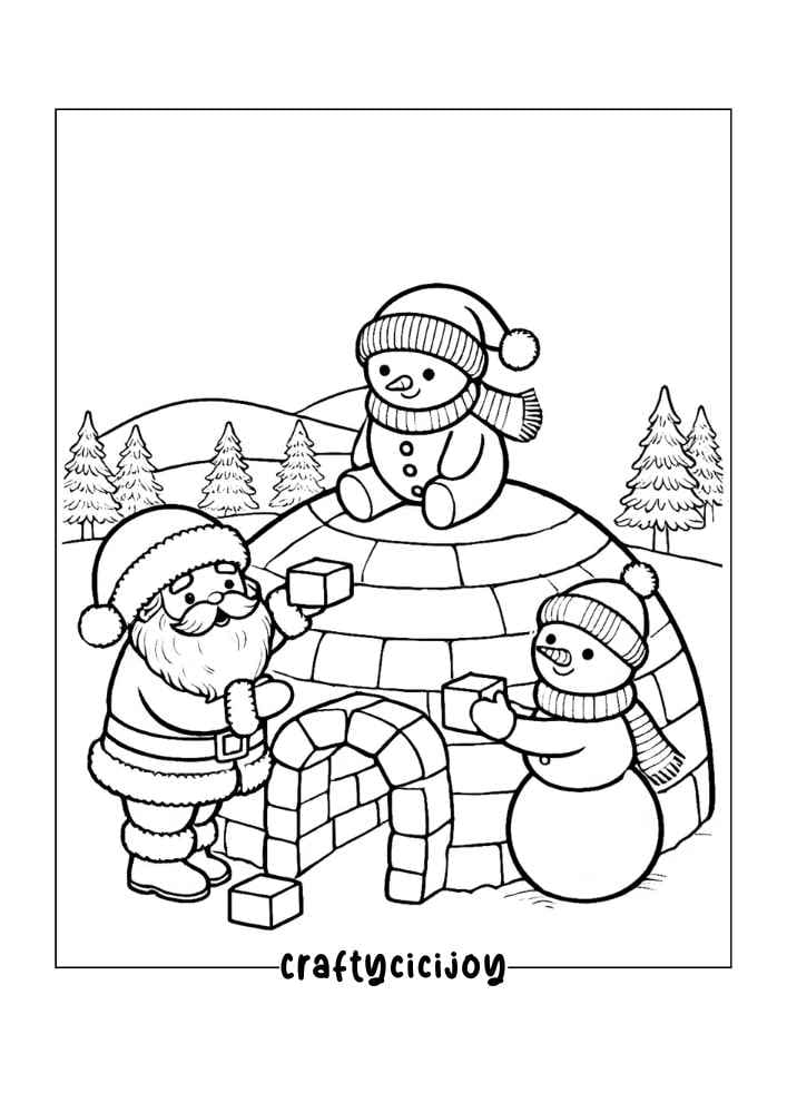 Cute Xmas Coloring Pages (100% Free PDF Printable) 7 Cute Xmas Coloring Page 7