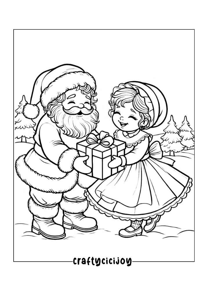 Cute Xmas Coloring Pages (100% Free PDF Printable) 8 Cute Xmas Coloring Page 8