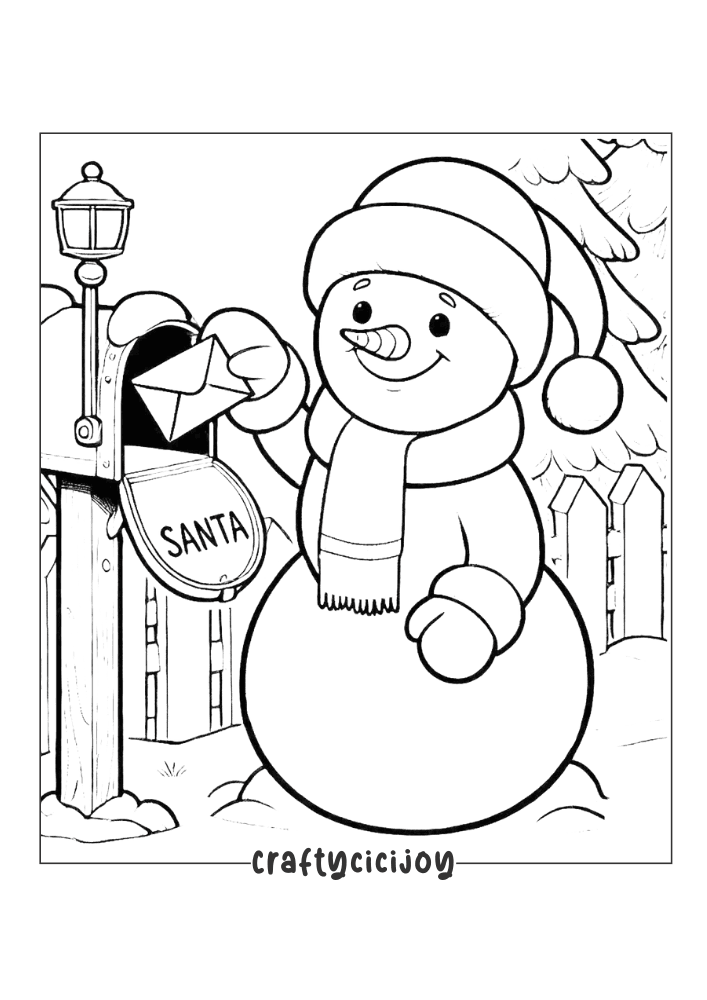 Printable Cute Christmas Coloring Page