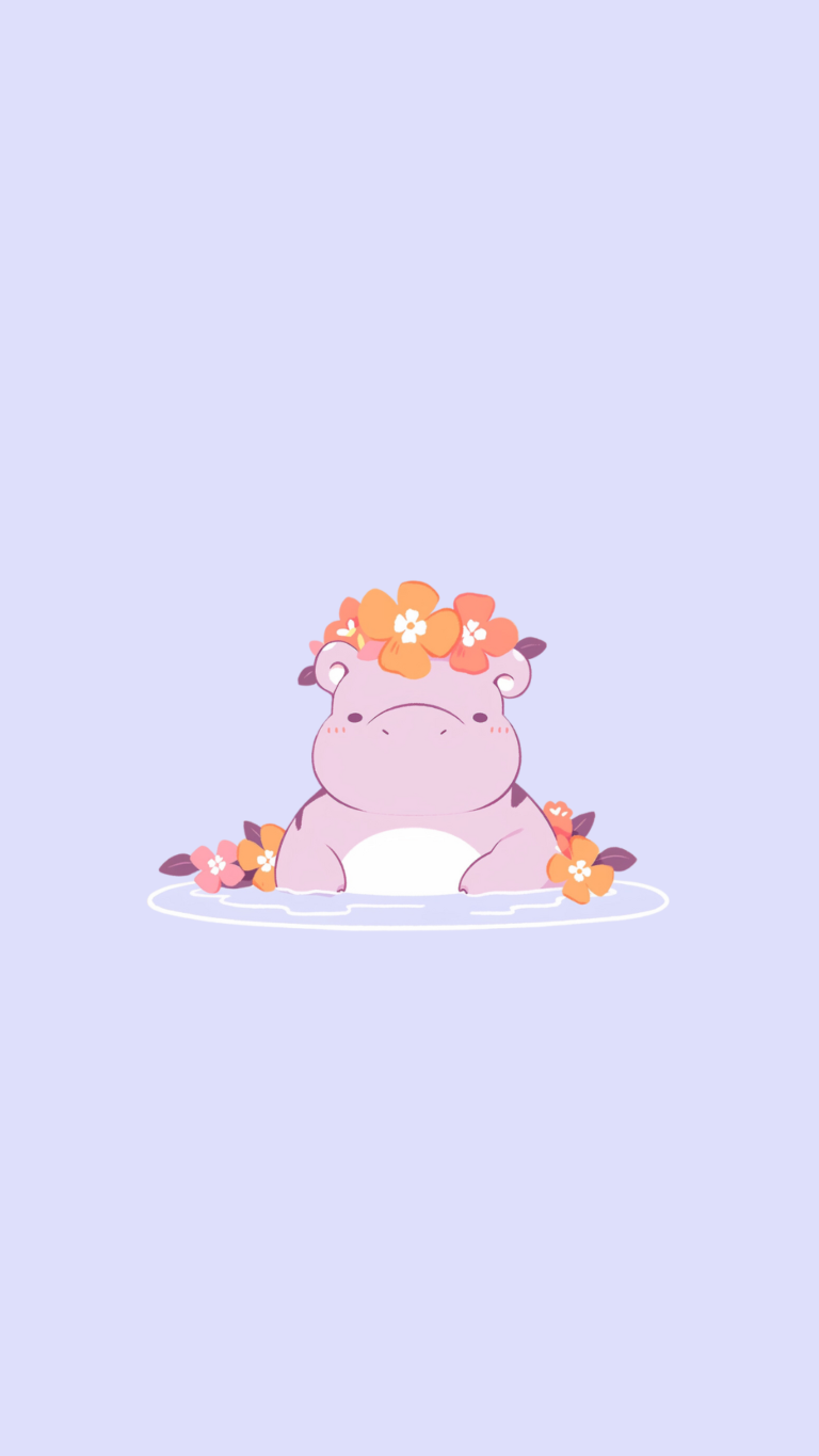 cute hippo phone wallpaper