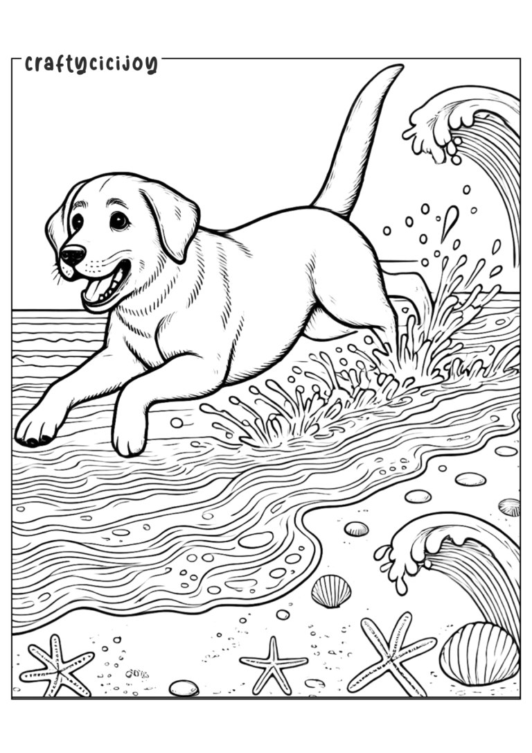 fun Labrador Coloring Page