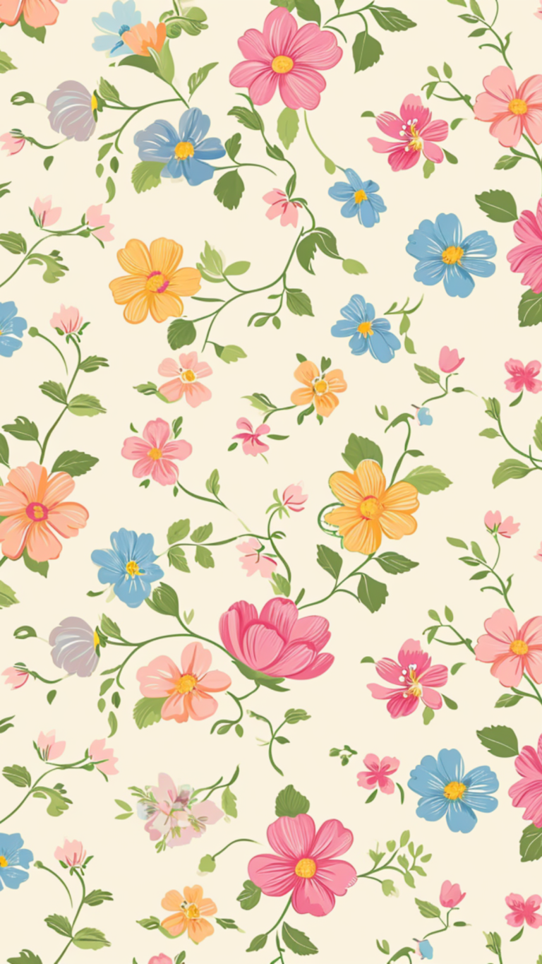 vintage floral phone wallpaper
