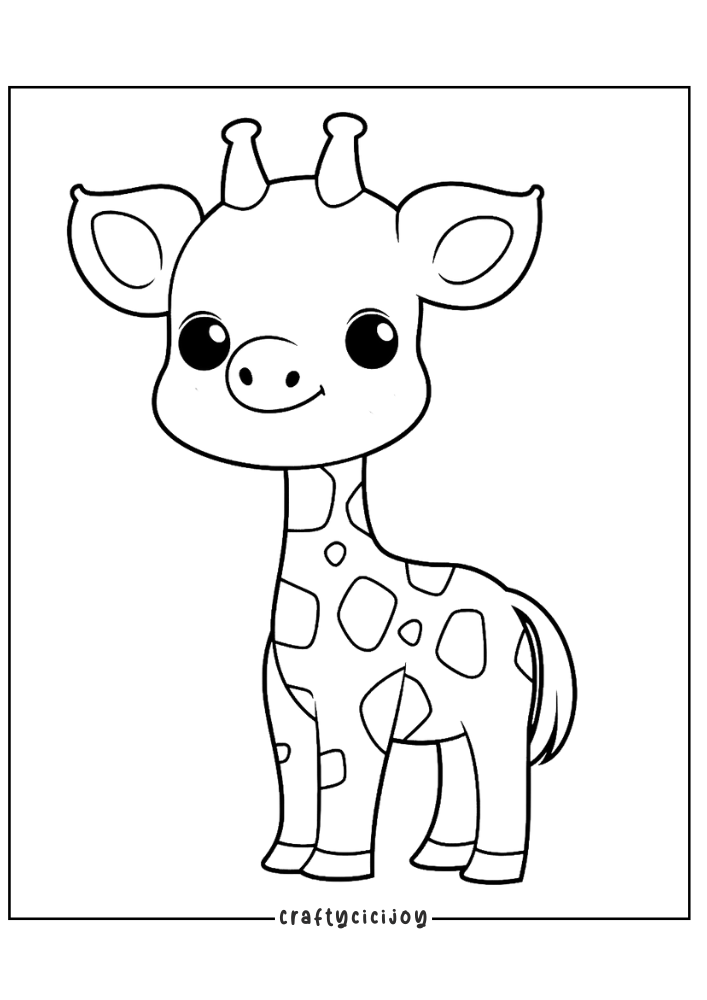 Kids Giraffe Coloring Page