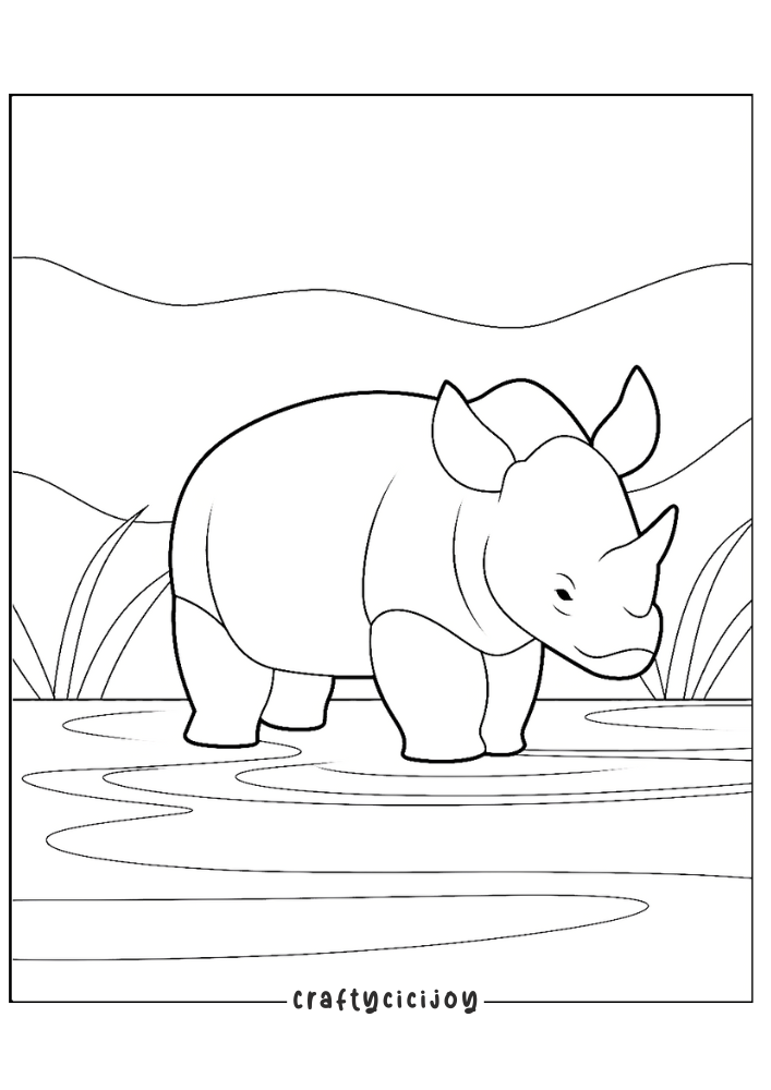 Kids Rhino Coloring Pages (10 Free PDF Printables)