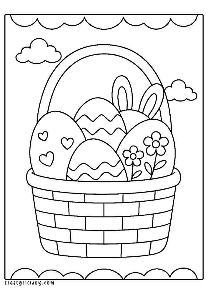 Easy Easter Coloring Pages (30 Free Printable PDFs)