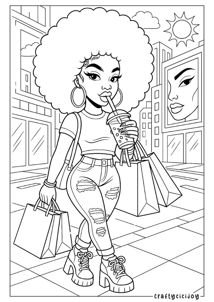 Baddie Coloring Pages - FREE PDF Printable 13 12