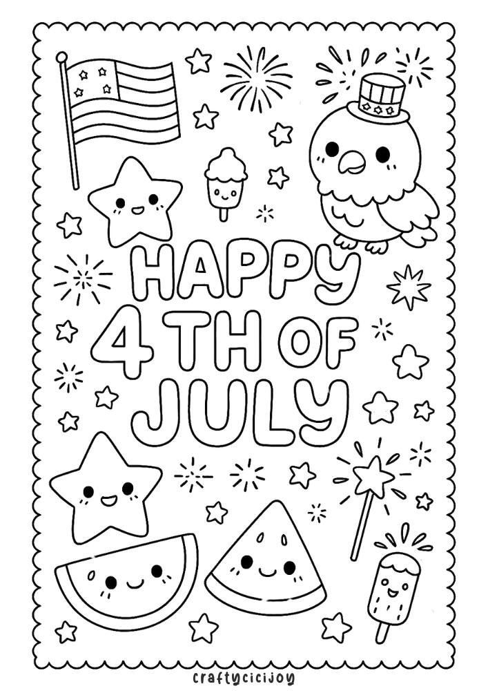 Fourth of July Coloring Sheets - 10 Free PDF Printables to Celebrate! 5 4 1