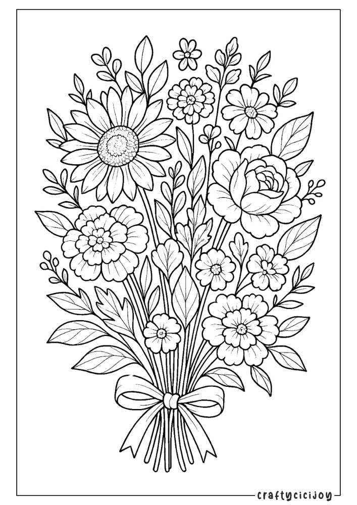 Flower Coloring Sheets (50 Free PDF Printables) 49 48