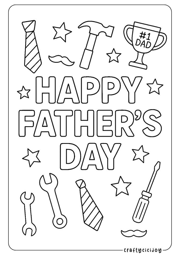 Father’s Day Coloring Sheets: 10 Free PDF Printables to Celebrate Dad 8 7 3