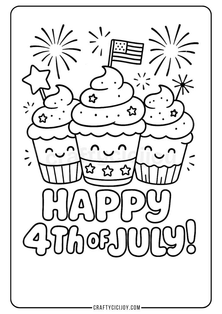 Fourth of July Coloring Sheets  (Free Printable PDFs)