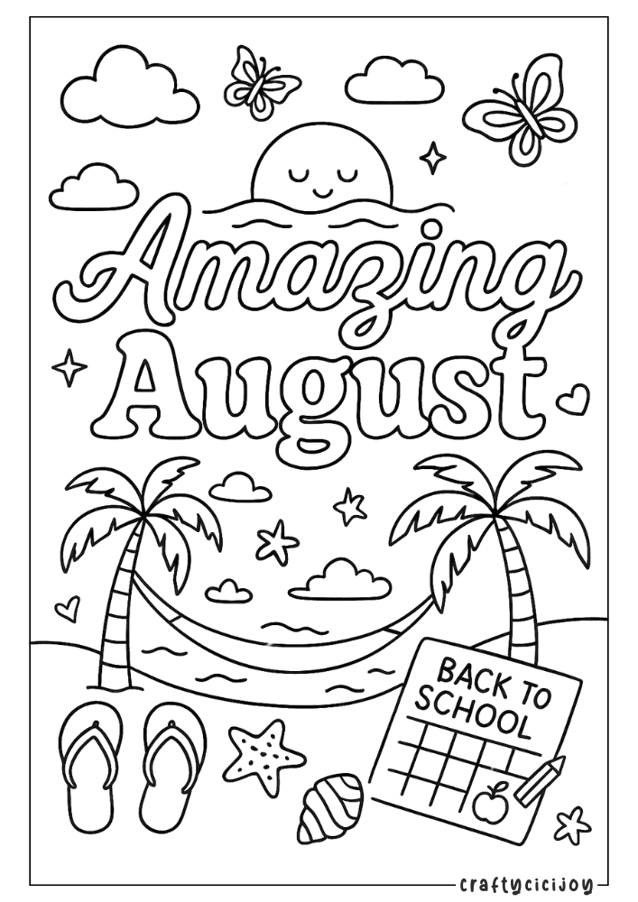 august coloring sheet