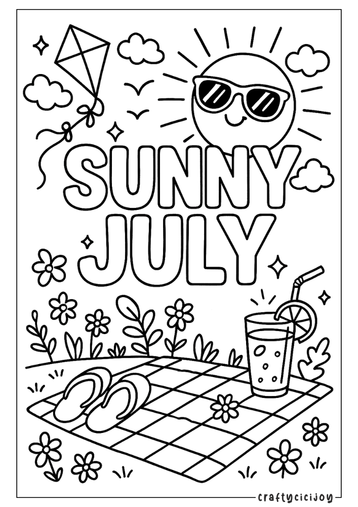 july coloring sheet