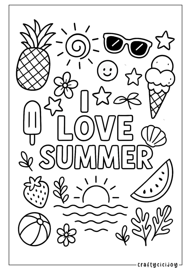 Summer Coloring Pages 1