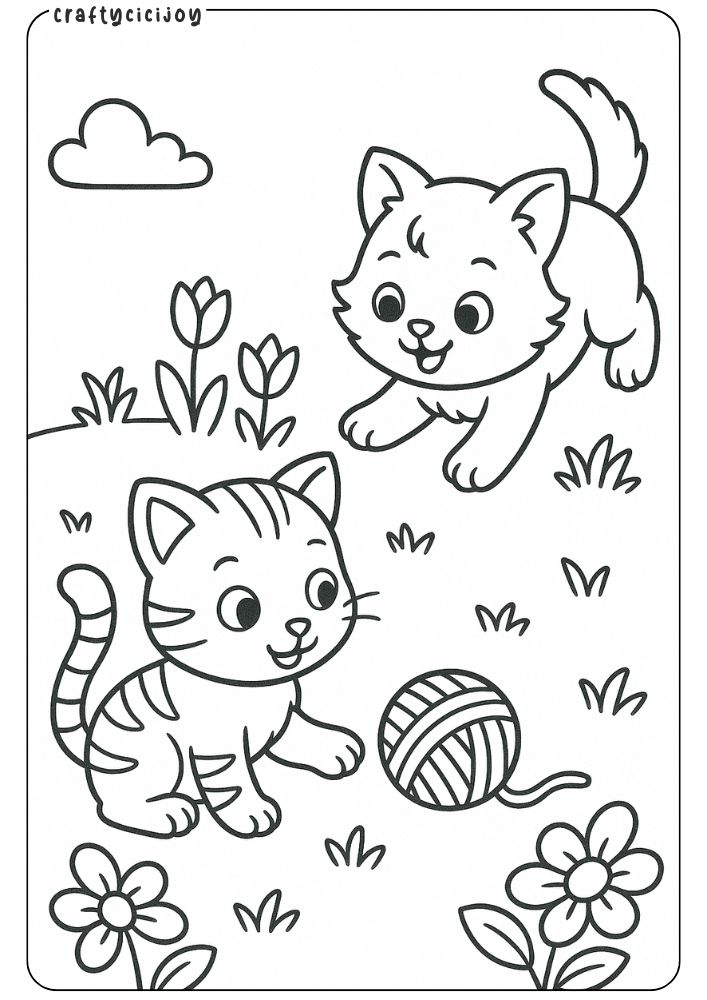 Kitten Coloring Sheets (Free PDF Printables) 11 10