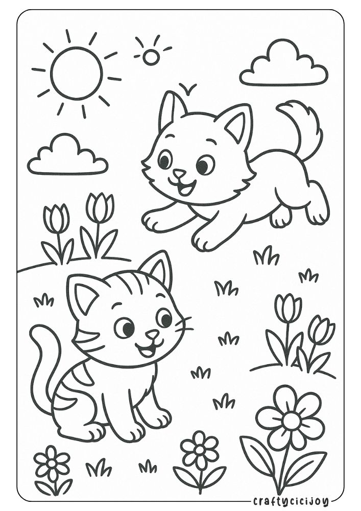 Kitten Coloring Sheets (Free PDF Printables) 3 2