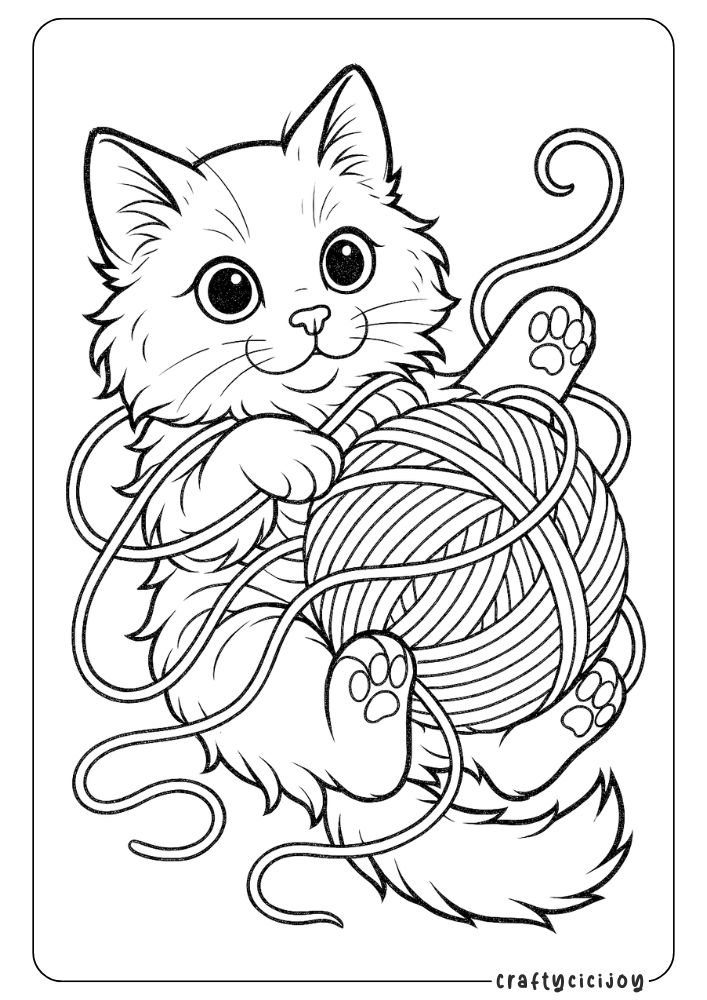 Kitten Coloring Sheets (Free PDF Printables) 4 3
