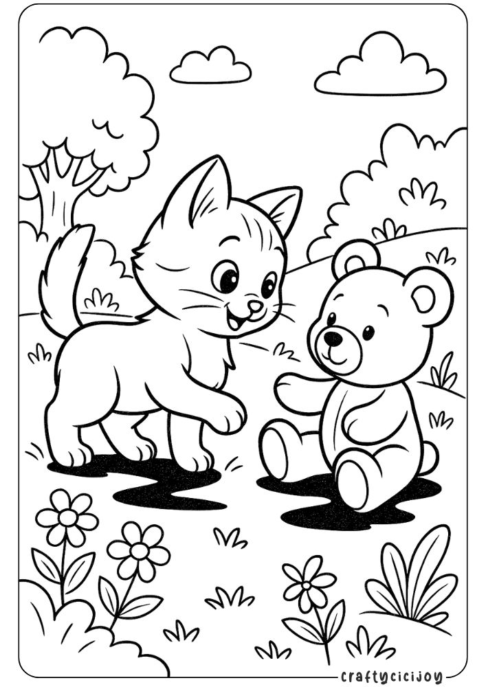 Kitten Coloring Sheets (Free PDF Printables) 8 7