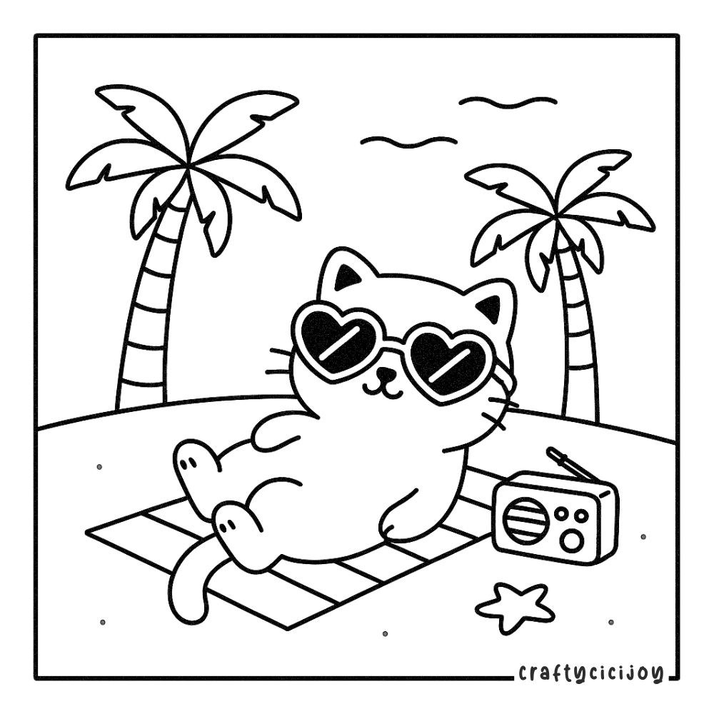 Cute Summer Coloring Sheets (15 Free PDF Printables) 11 Cute Summer Coloring Sheets 11