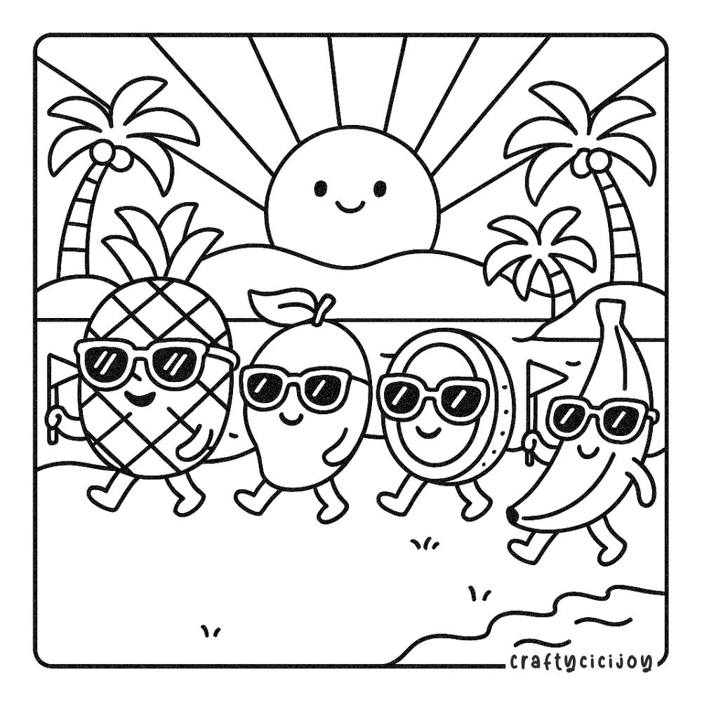 Cute Summer Coloring Sheets (15 Free PDF Printables) 12 Cute Summer Coloring Sheets 12