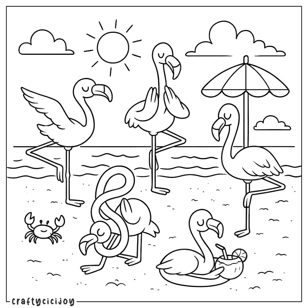 Cute Summer Coloring Sheets (15 Free PDF Printables) 4 Cute Summer Coloring Sheets 4
