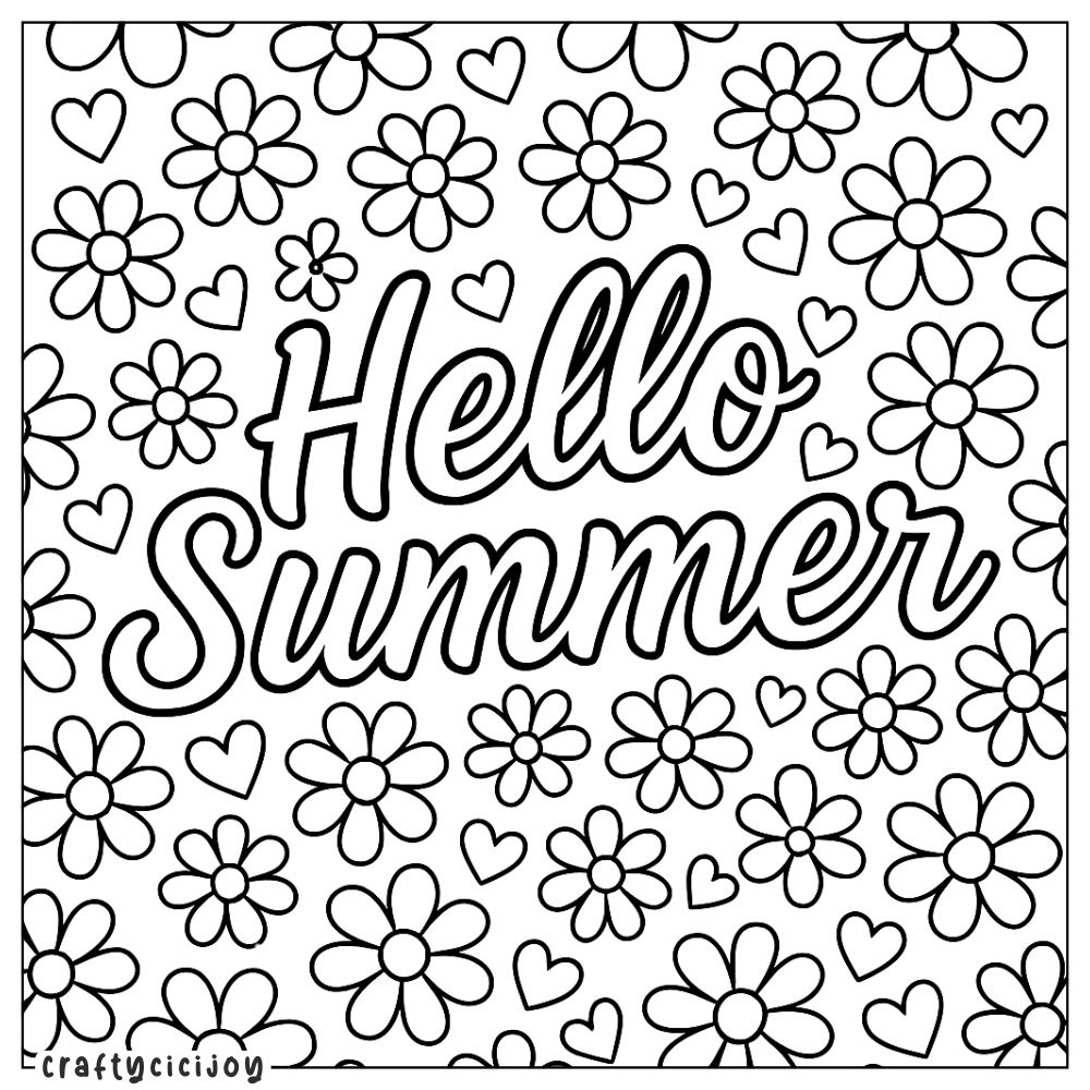 Cute Summer Coloring Sheets (15 Free PDF Printables) 5 cute summer coloring sheets