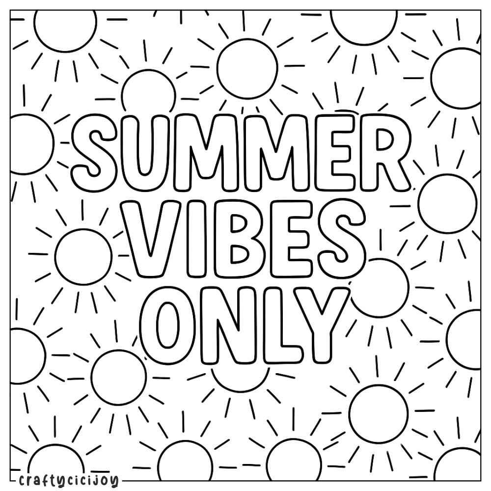 Cute Summer Coloring Sheets (15 Free PDF Printables) 6 Cute Summer Coloring Sheets 6