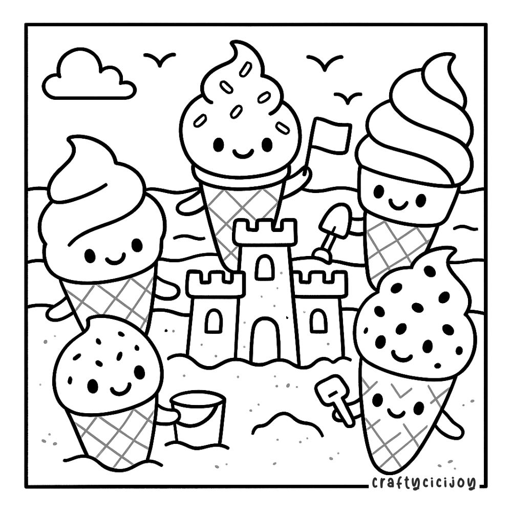 Cute Summer Coloring Sheets (15 Free PDF Printables) 8 Cute Summer Coloring Sheets 8