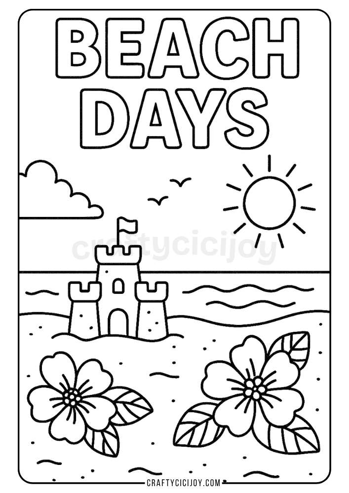 Beach Coloring Pages (10 Free Printable PDFs) 9 Beach Coloring Pages 10