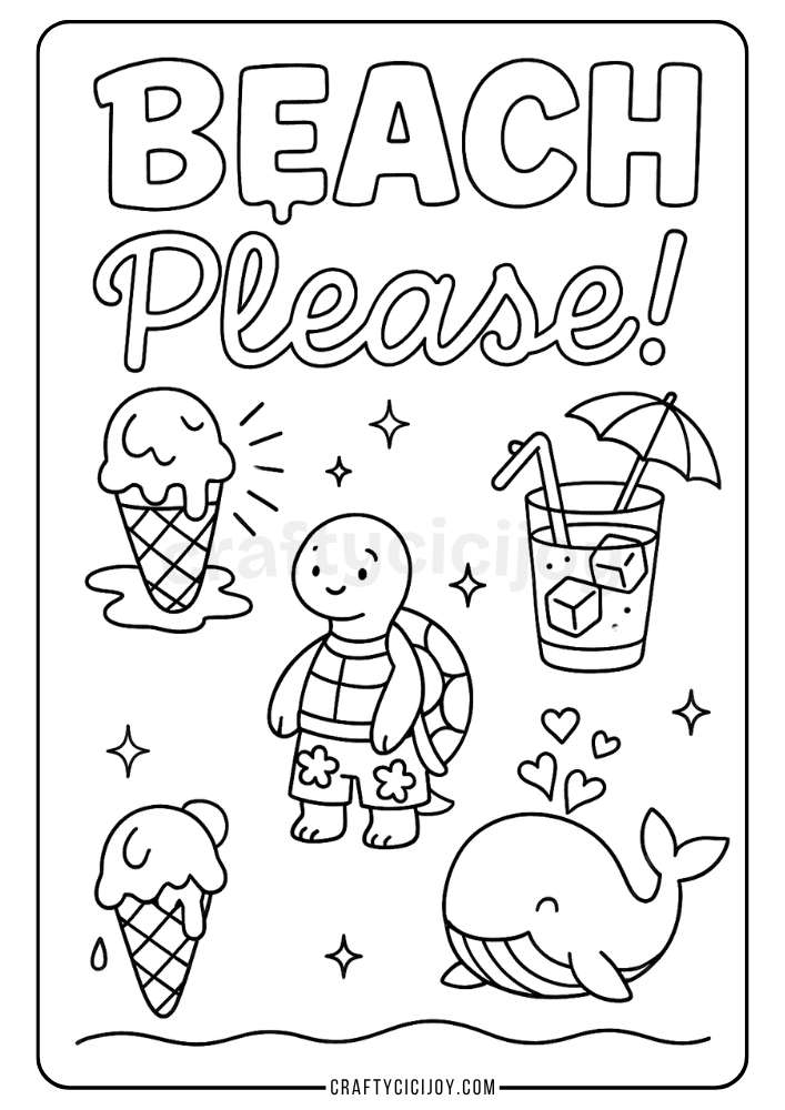 Beach Coloring Pages (10 Free Printable PDFs) 1 Beach Coloring Pages 2