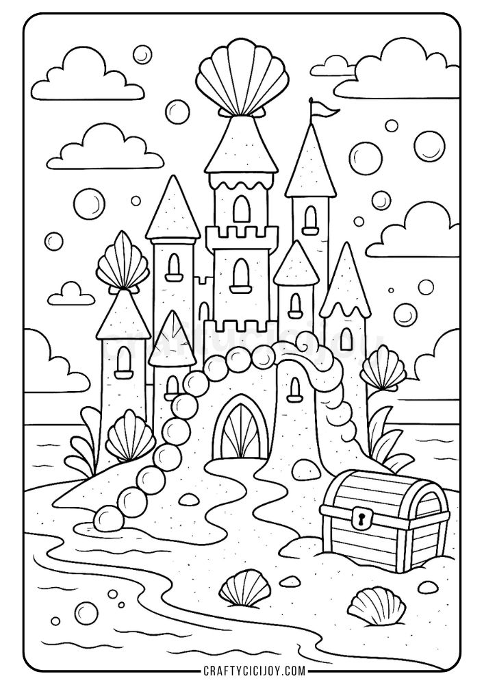 Sandcastle Coloring Page 3