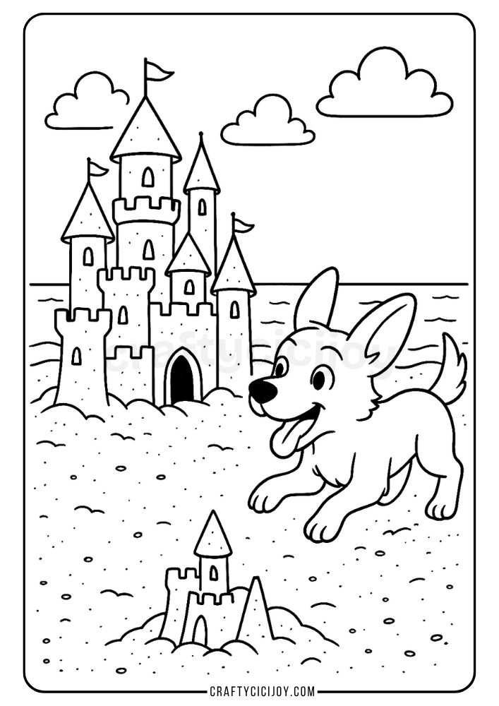 Sandcastle Coloring Page 4