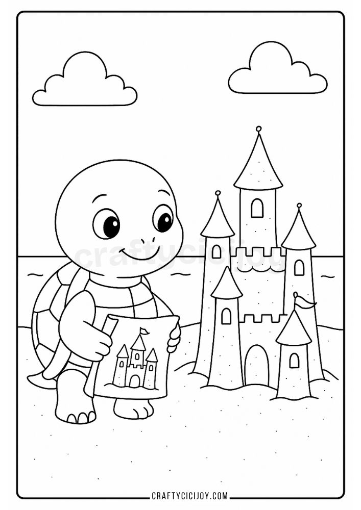 Sandcastle Coloring Page 5