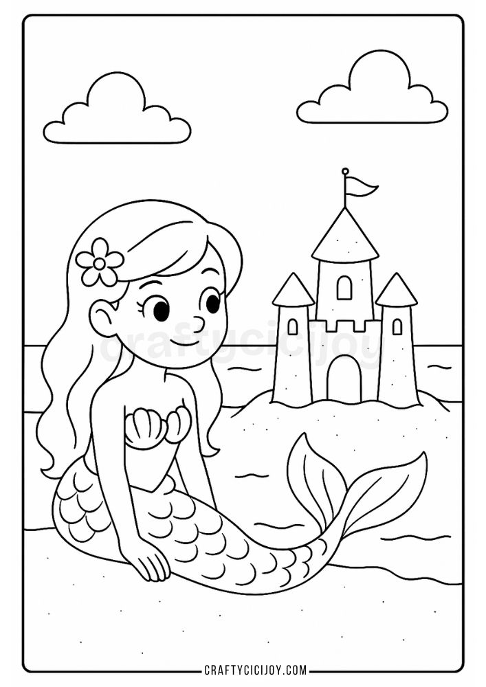 Sandcastle Coloring Page 6