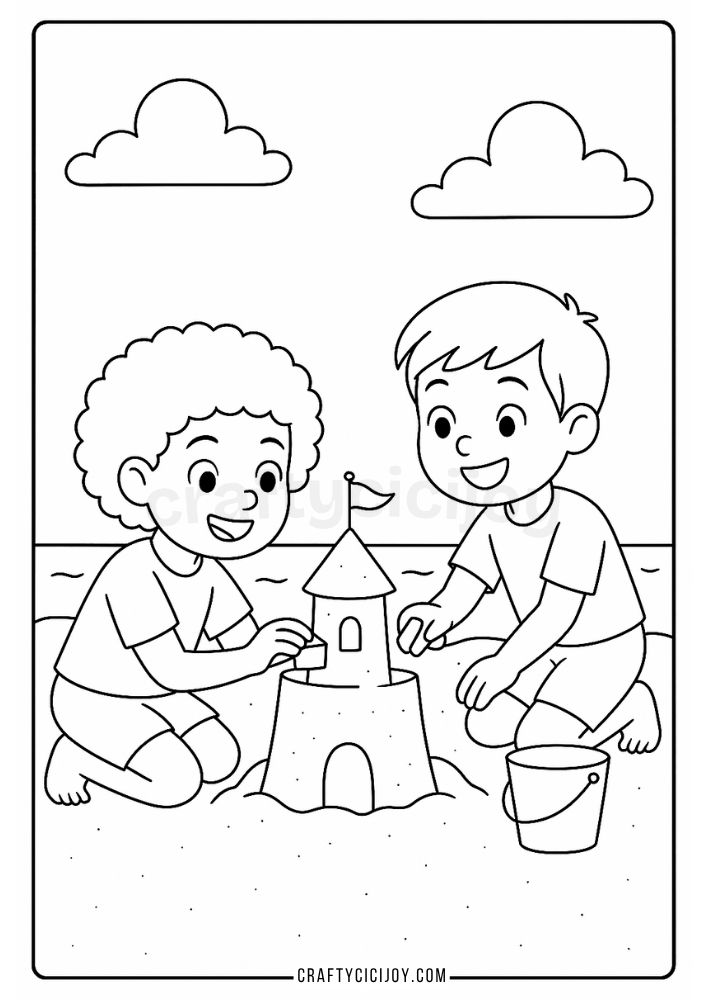 Sandcastle Coloring Page 7