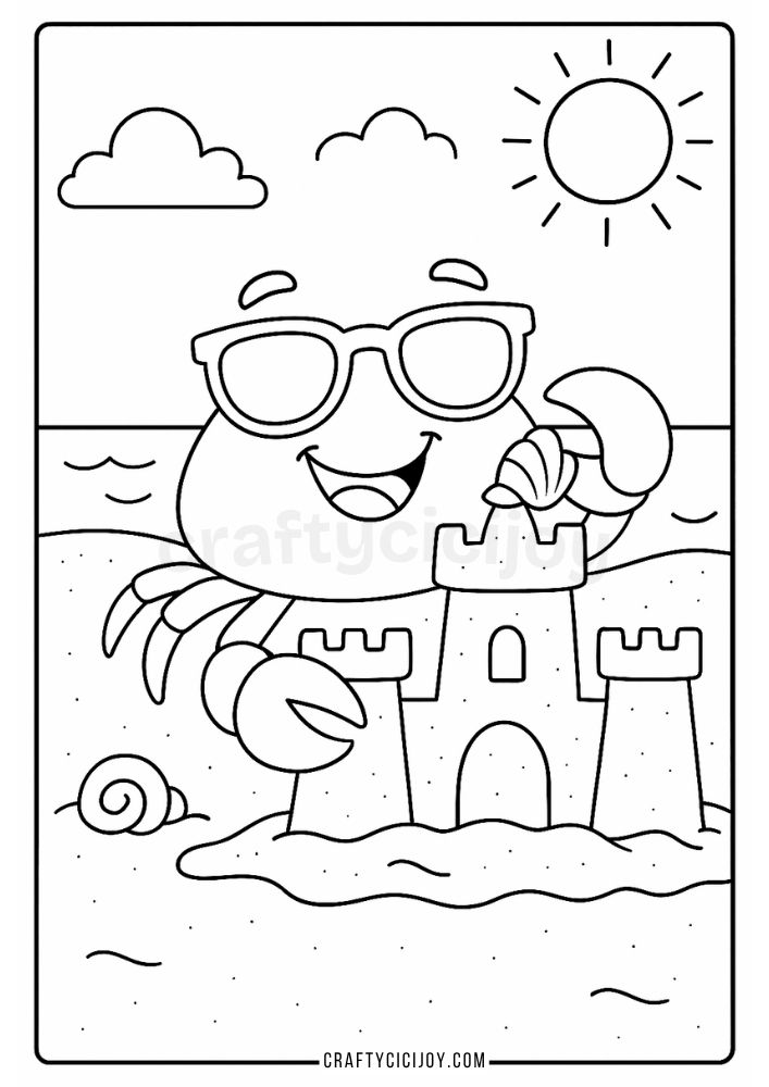 Sandcastle Coloring Page 9