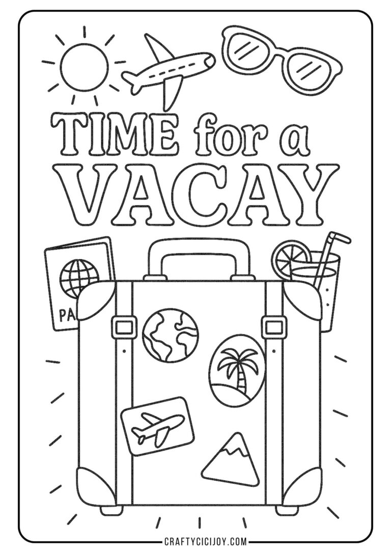 summer holiday coloring pages