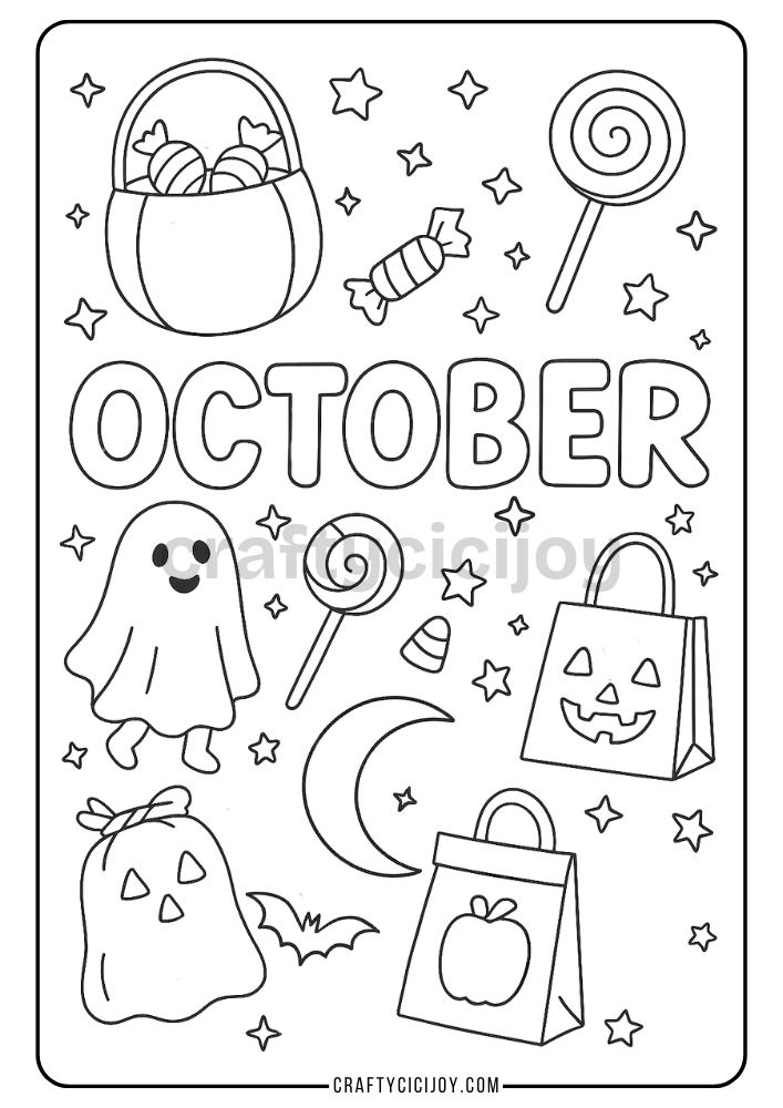 October Coloring Pages (12 Free Printable PDFs) 11 11