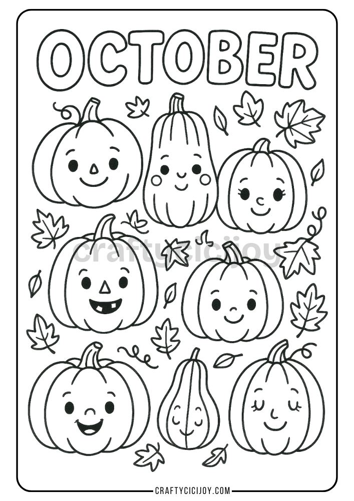 October Coloring Pages (12 Free Printable PDFs) 2 2 3
