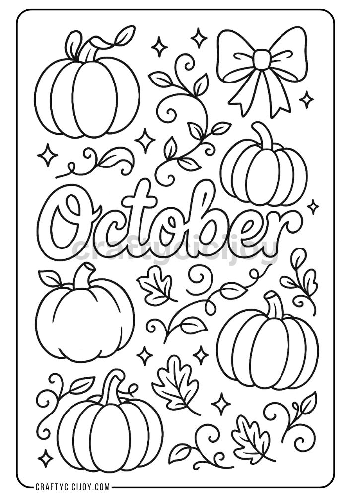 October Coloring Pages (12 Free Printable PDFs) 8 8 2