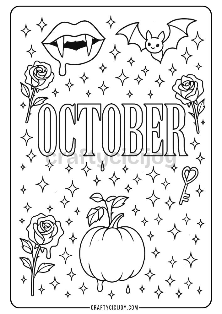 October Coloring Pages (12 Free Printable PDFs) 9 9 1