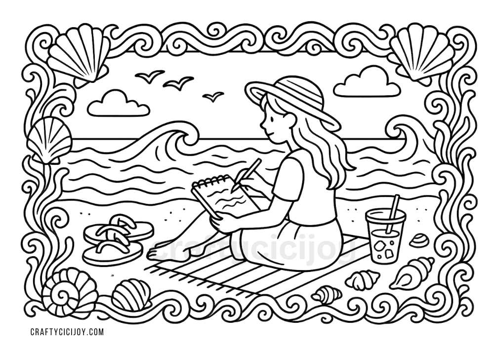Cozy Summer Coloring Pages