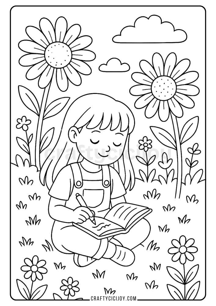 Kids Playing Coloring Page Printable 2025 
