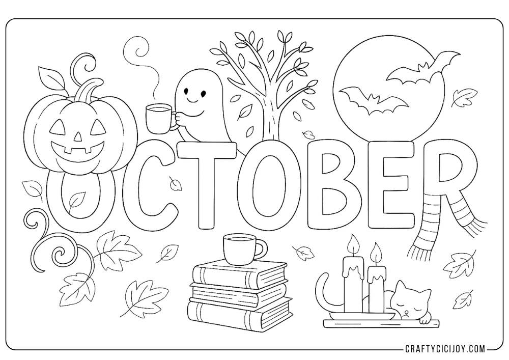 October Coloring Pages (12 Free Printable PDFs) 12 Landscape October Coloring Page