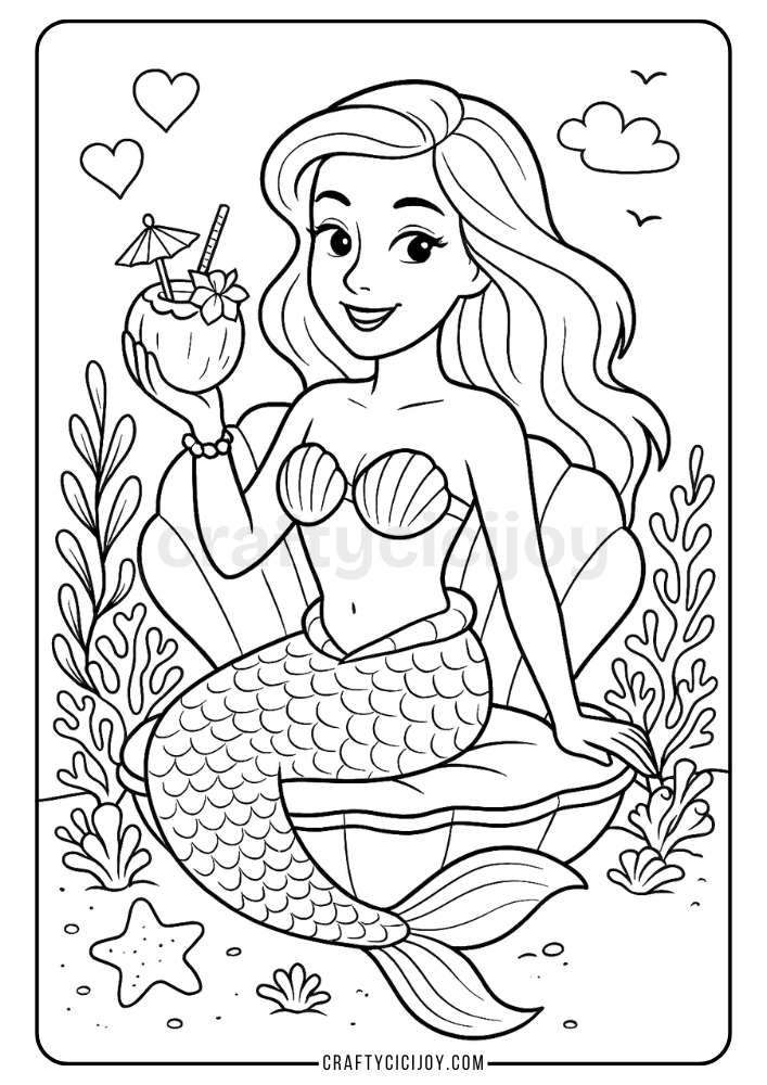 Mermaid Coloring Page 12