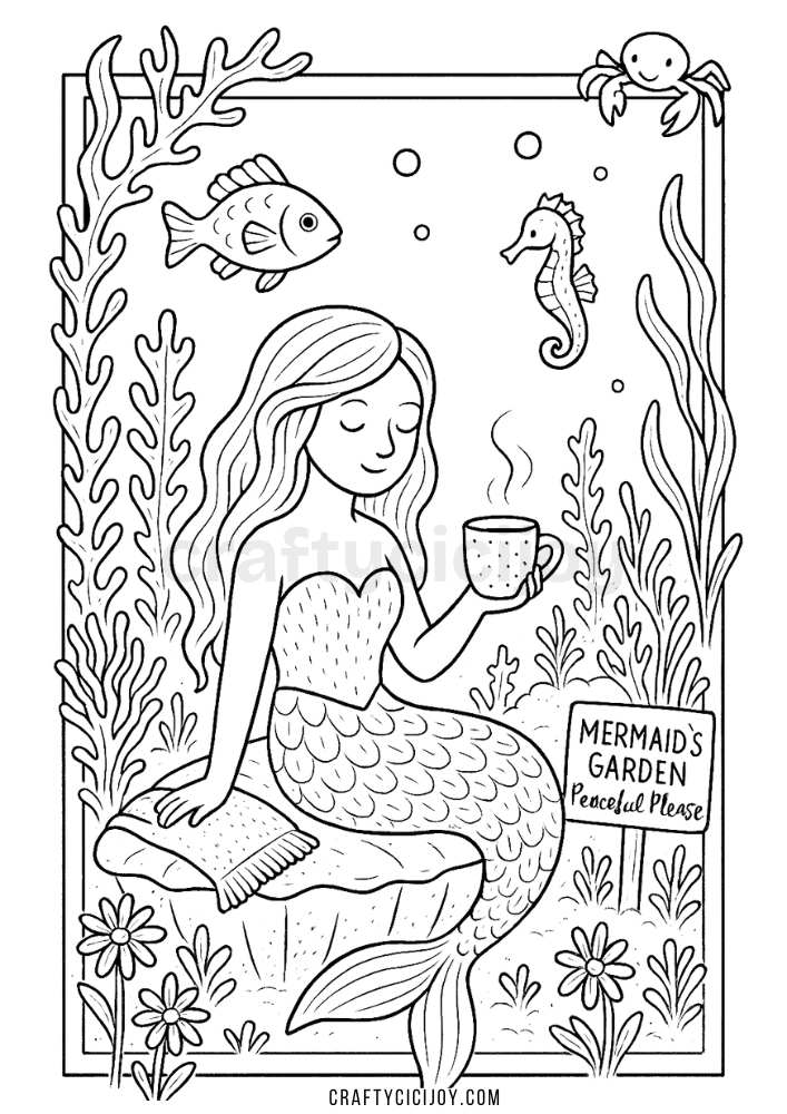 Mermaid Coloring Page 15