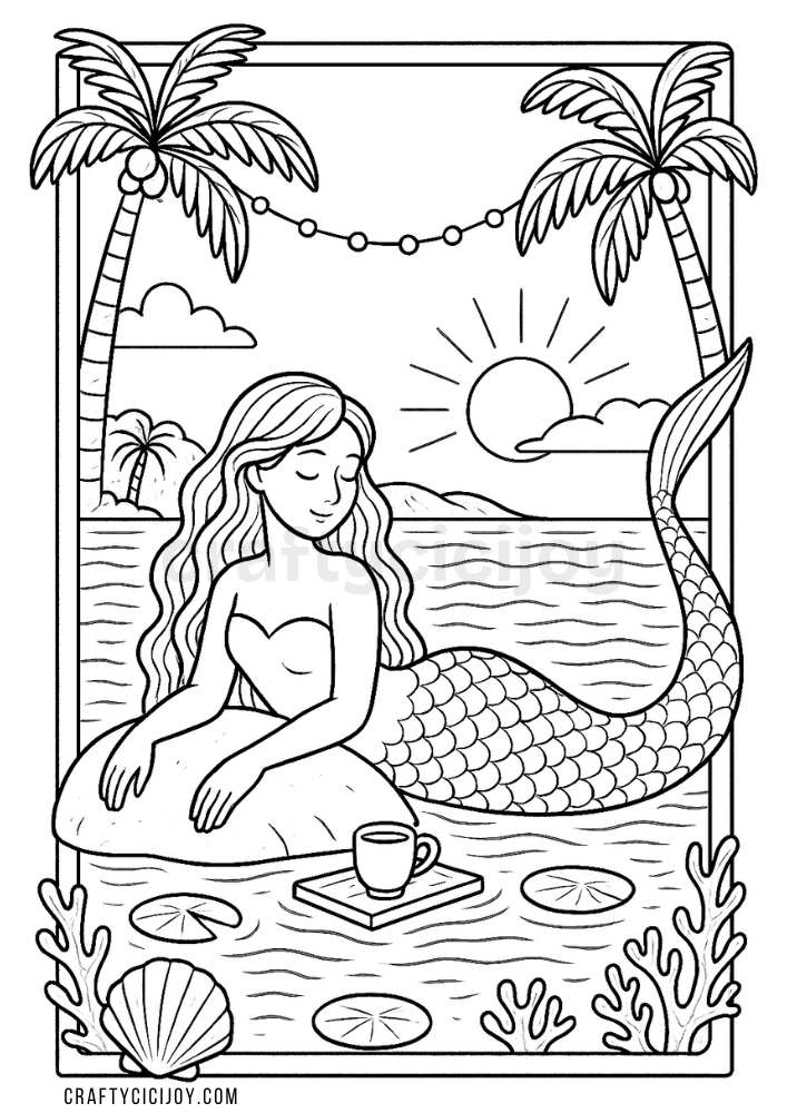 Mermaid Coloring Page 16